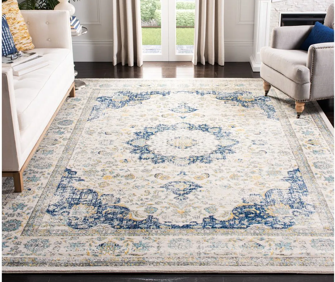 Evoke Area Rug in Ivory/Blue by Safavieh