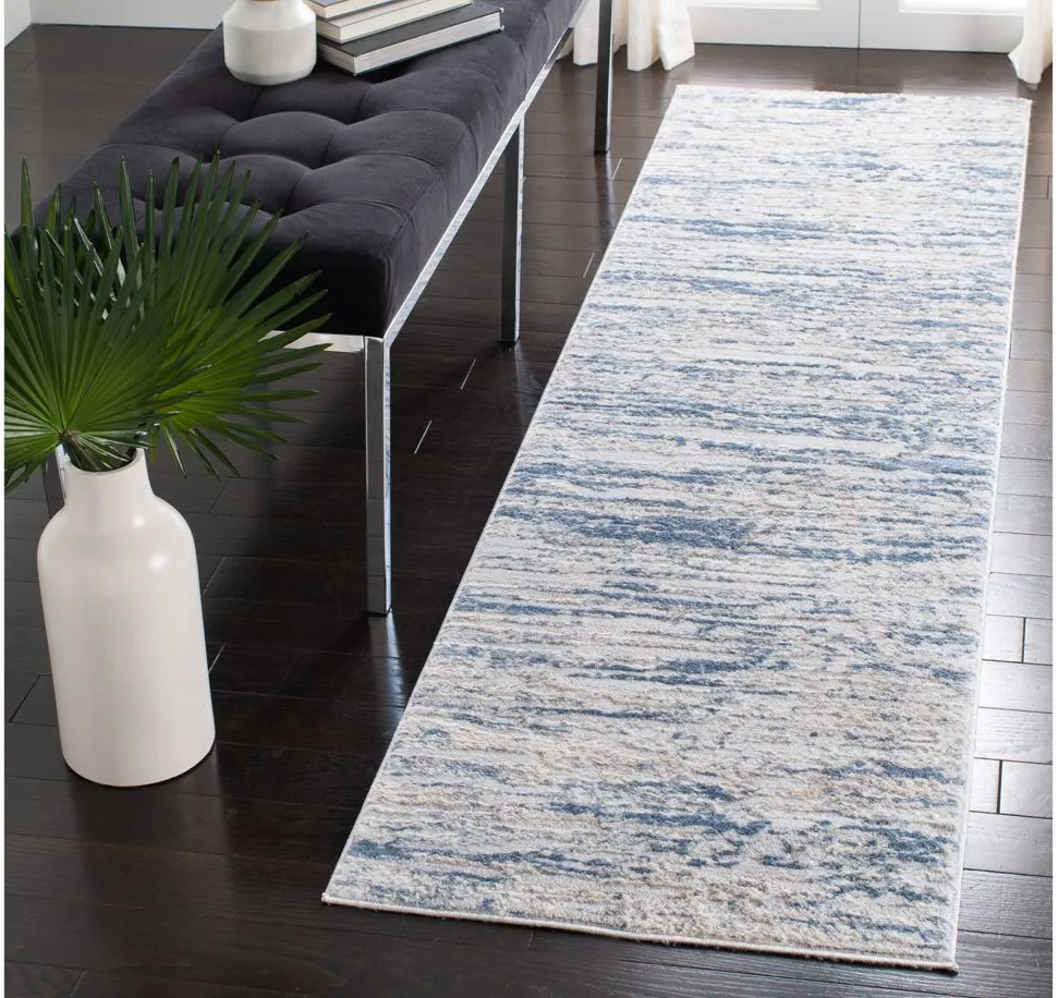 Amelia Runner Rug in Ivory / Blue by Safavieh