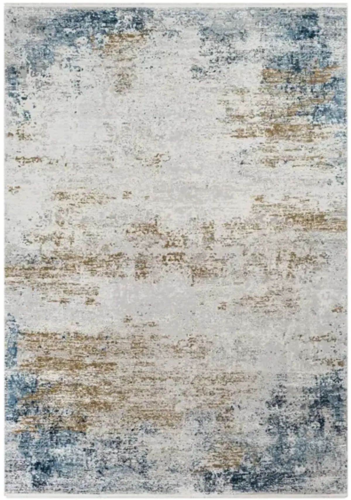 Solaris Ombre Rug in Sky Blue, Dark Blue, Bright Yellow, White, Taupe, Medium Gray by Surya