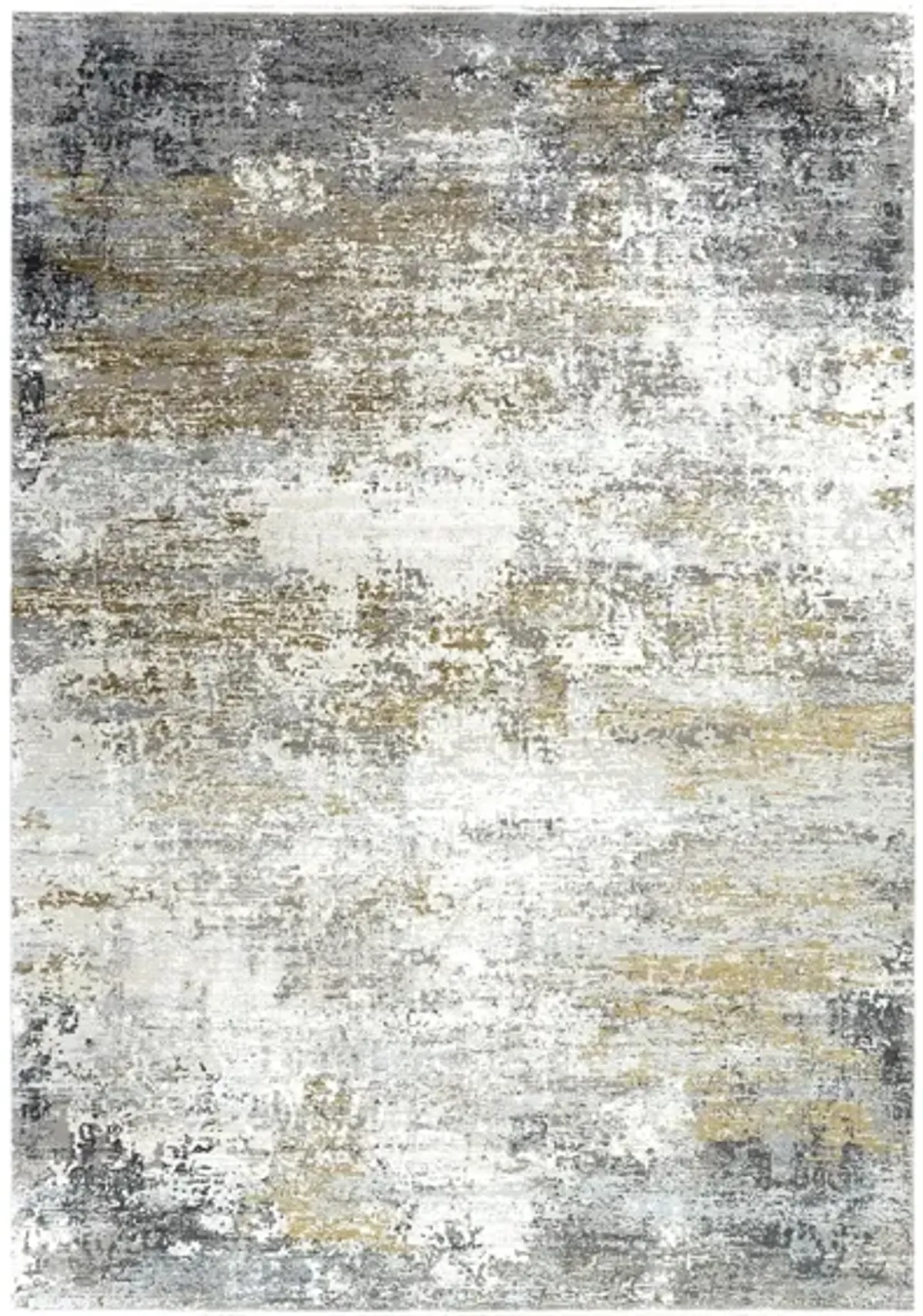 Solaris Distressed Rug in Medium Gray, Taupe, Bright Yellow, White by Surya