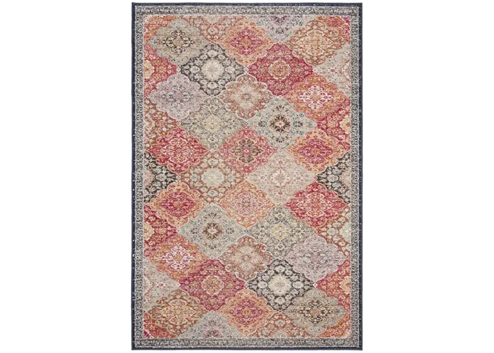 Montage III Area Rug in Red & Aqua by Safavieh