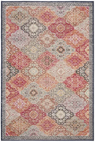 Montage III Area Rug in Red & Aqua by Safavieh