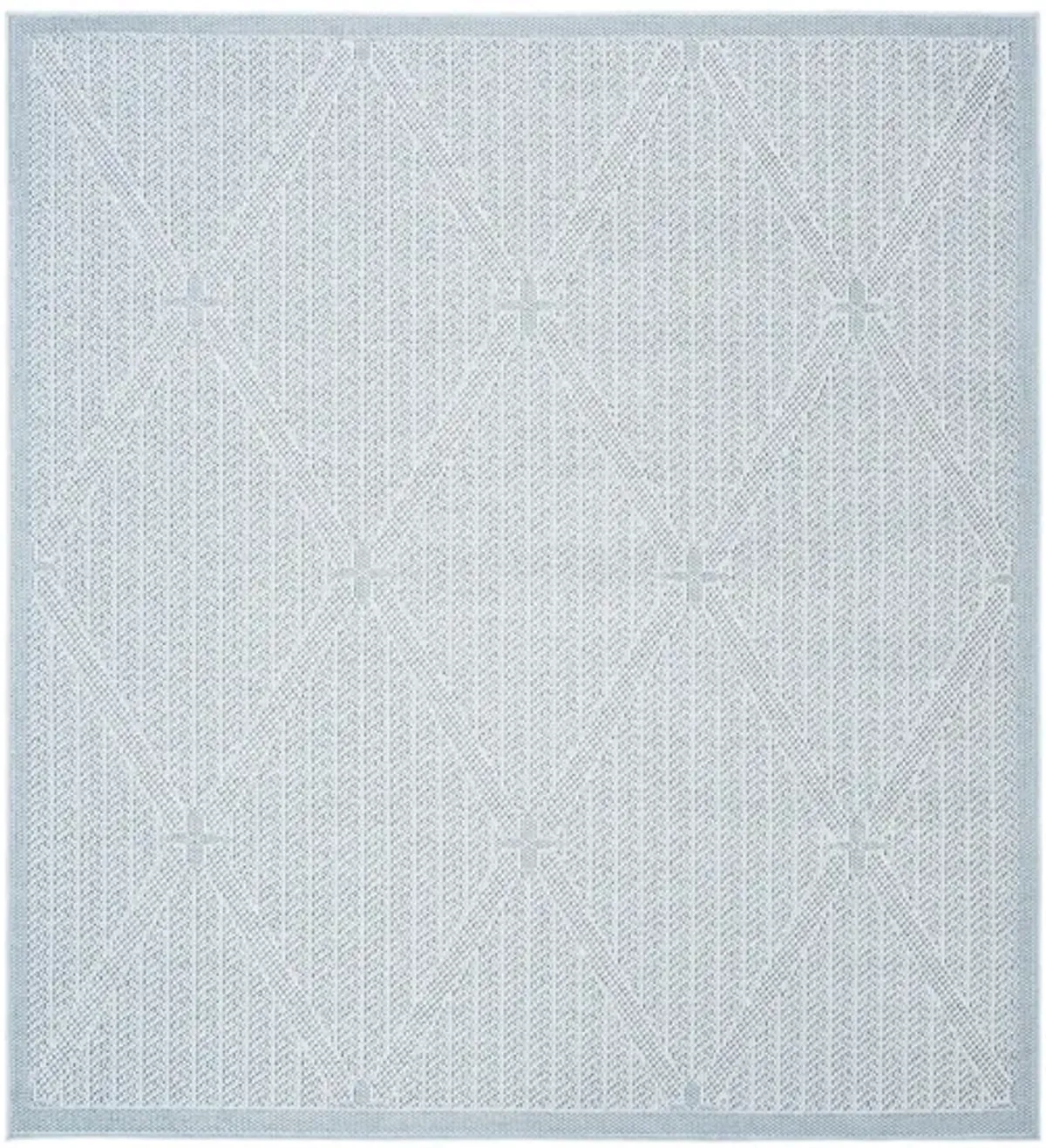 Bermuda Wide Diamond Indoor/Outdoor Square Area Rug in Light Blue & Ivory by Safavieh