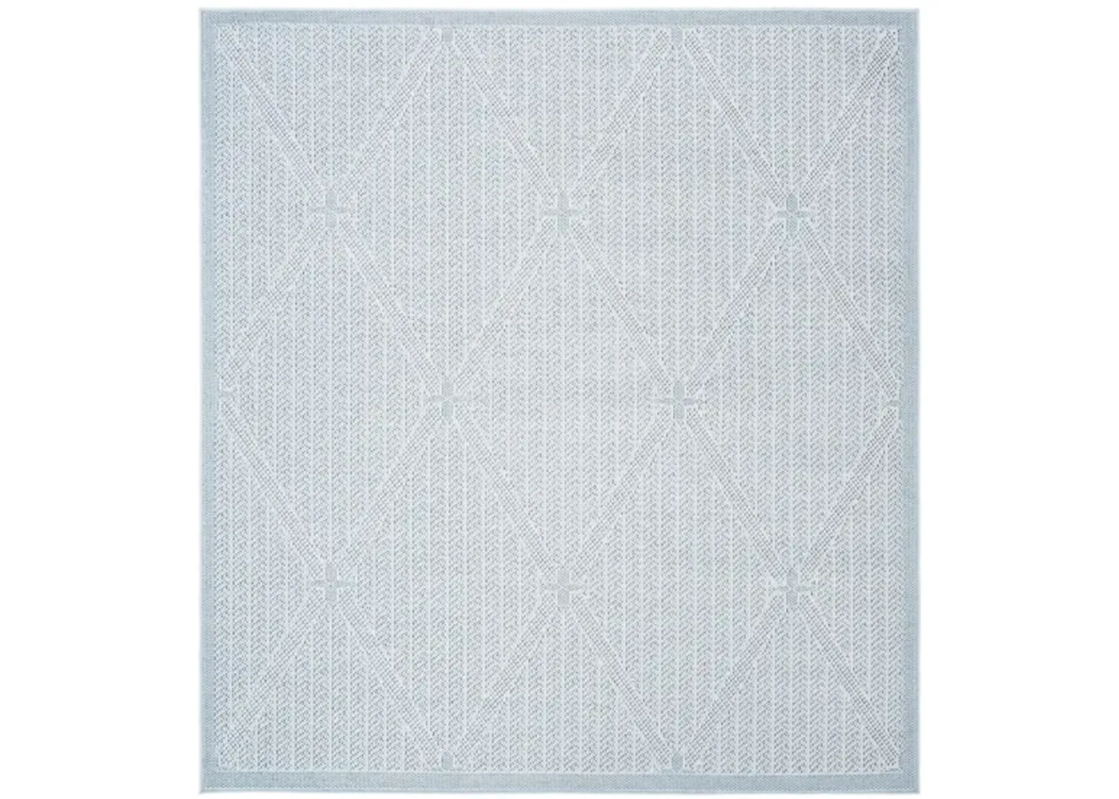 Bermuda Wide Diamond Indoor/Outdoor Square Area Rug in Light Blue & Ivory by Safavieh