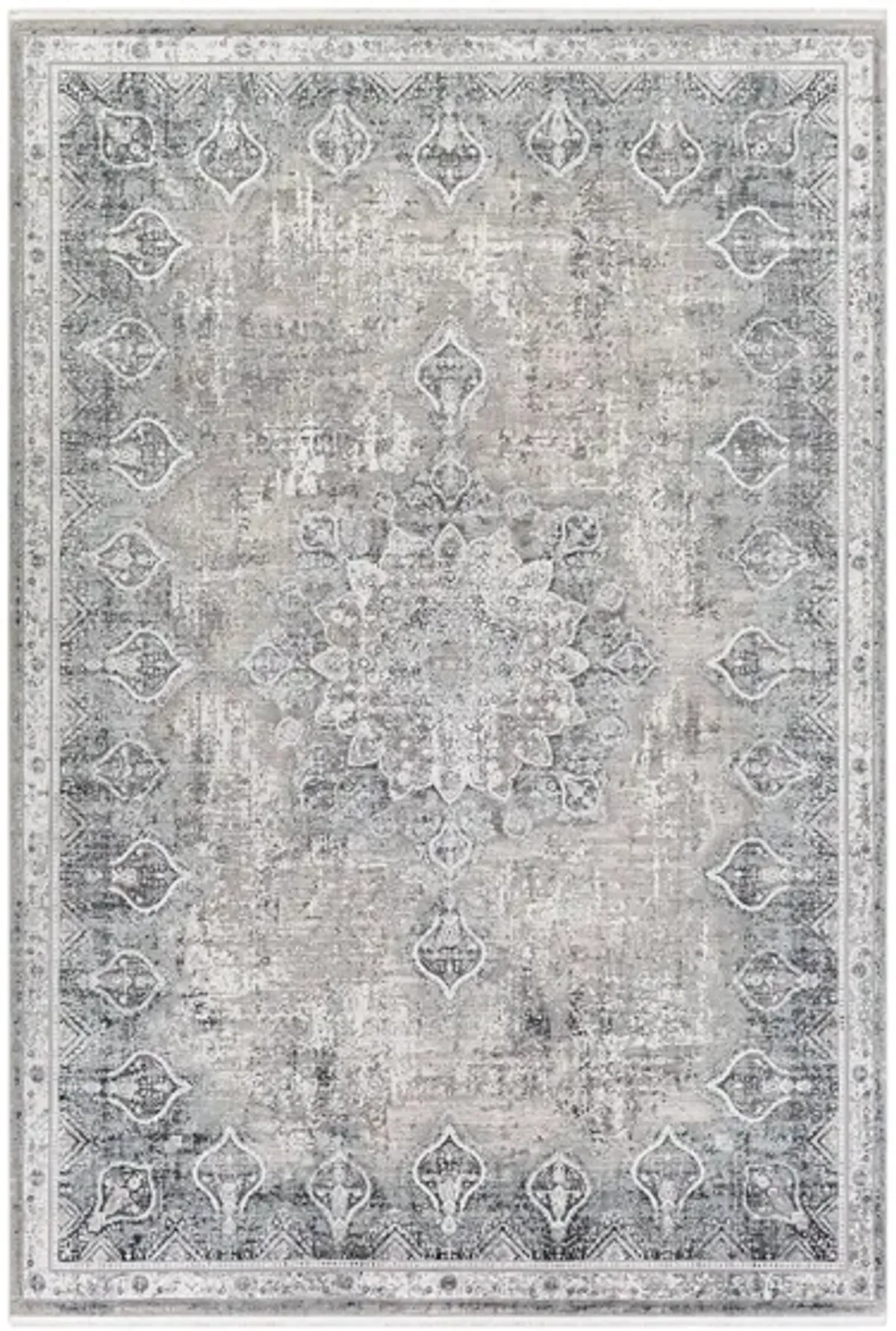 Solaris Quartz Rug in Medium Gray, Light Gray, Khaki, Black by Surya