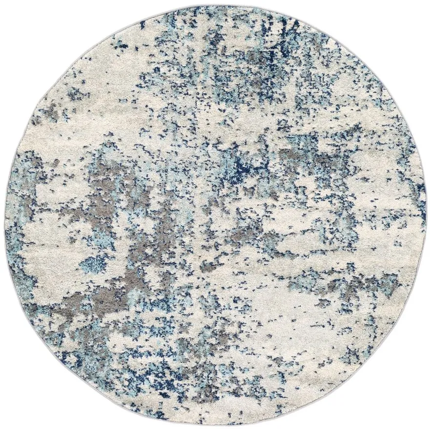 Sunderland Rug in Navy, Aqua, Light Gray, White, Medium Gray by Surya