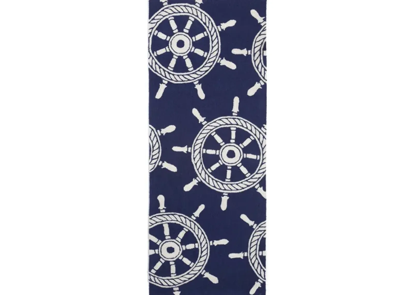 Frontporch Wheel Indoor/Outdoor Area Rug in Navy by Trans-Ocean Import Co Inc