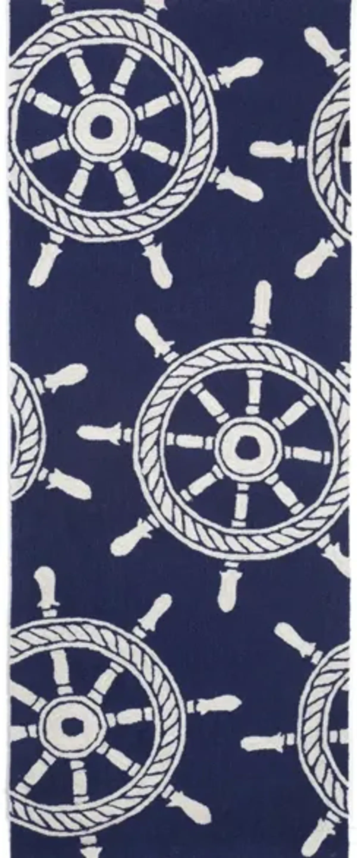 Frontporch Wheel Indoor/Outdoor Area Rug in Navy by Trans-Ocean Import Co Inc