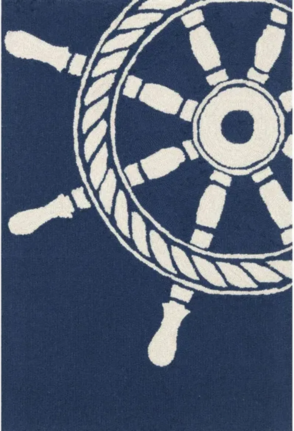 Frontporch Wheel Indoor/Outdoor Area Rug in Navy by Trans-Ocean Import Co Inc