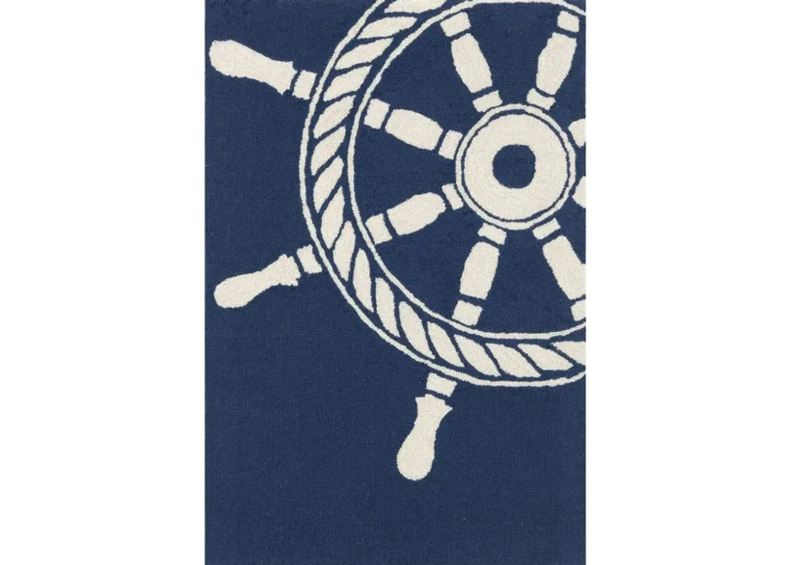 Frontporch Wheel Indoor/Outdoor Area Rug in Navy by Trans-Ocean Import Co Inc