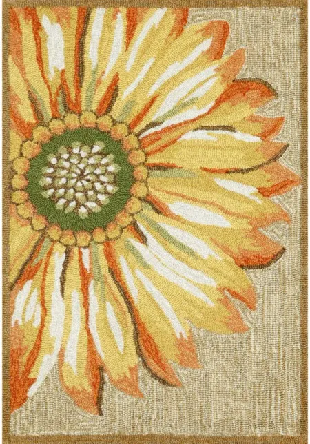 Frontporch Sunflower Indoor/Outdoor Area Rug in Yellow by Trans-Ocean Import Co Inc