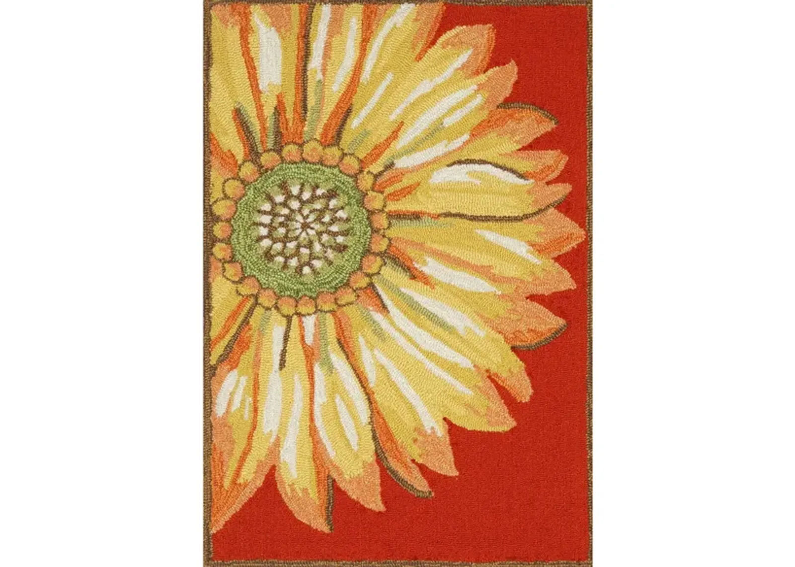 Frontporch Sunflower Indoor/Outdoor Area Rug in Red by Trans-Ocean Import Co Inc