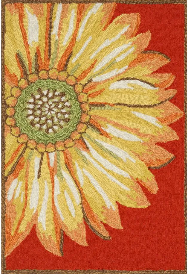 Frontporch Sunflower Indoor/Outdoor Area Rug in Red by Trans-Ocean Import Co Inc