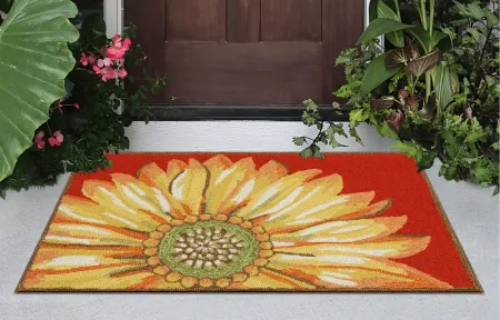 Frontporch Sunflower Indoor/Outdoor Area Rug in Red by Trans-Ocean Import Co Inc