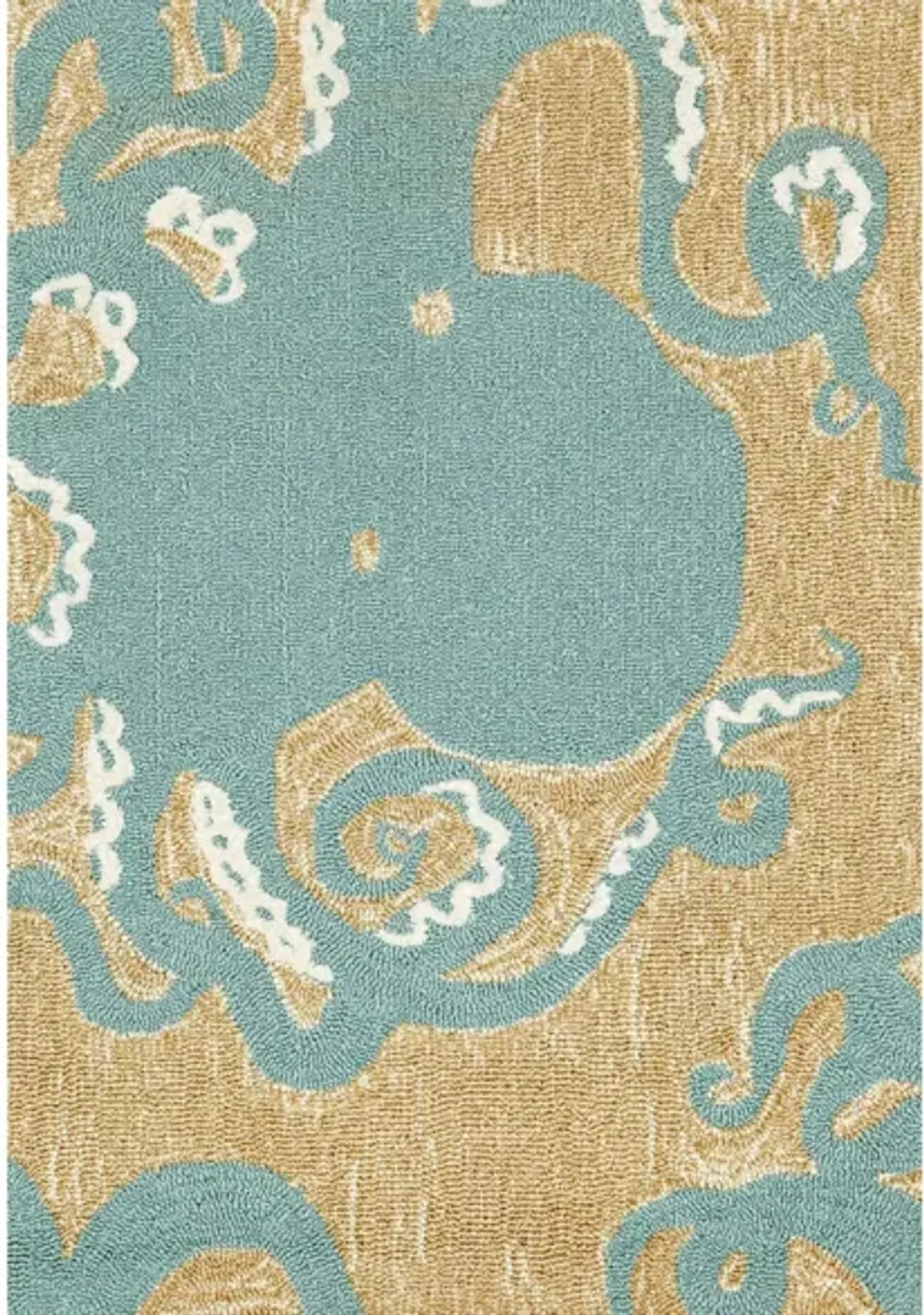 Frontporch Octopus Indoor/Outdoor Area Rug in Aqua by Trans-Ocean Import Co Inc