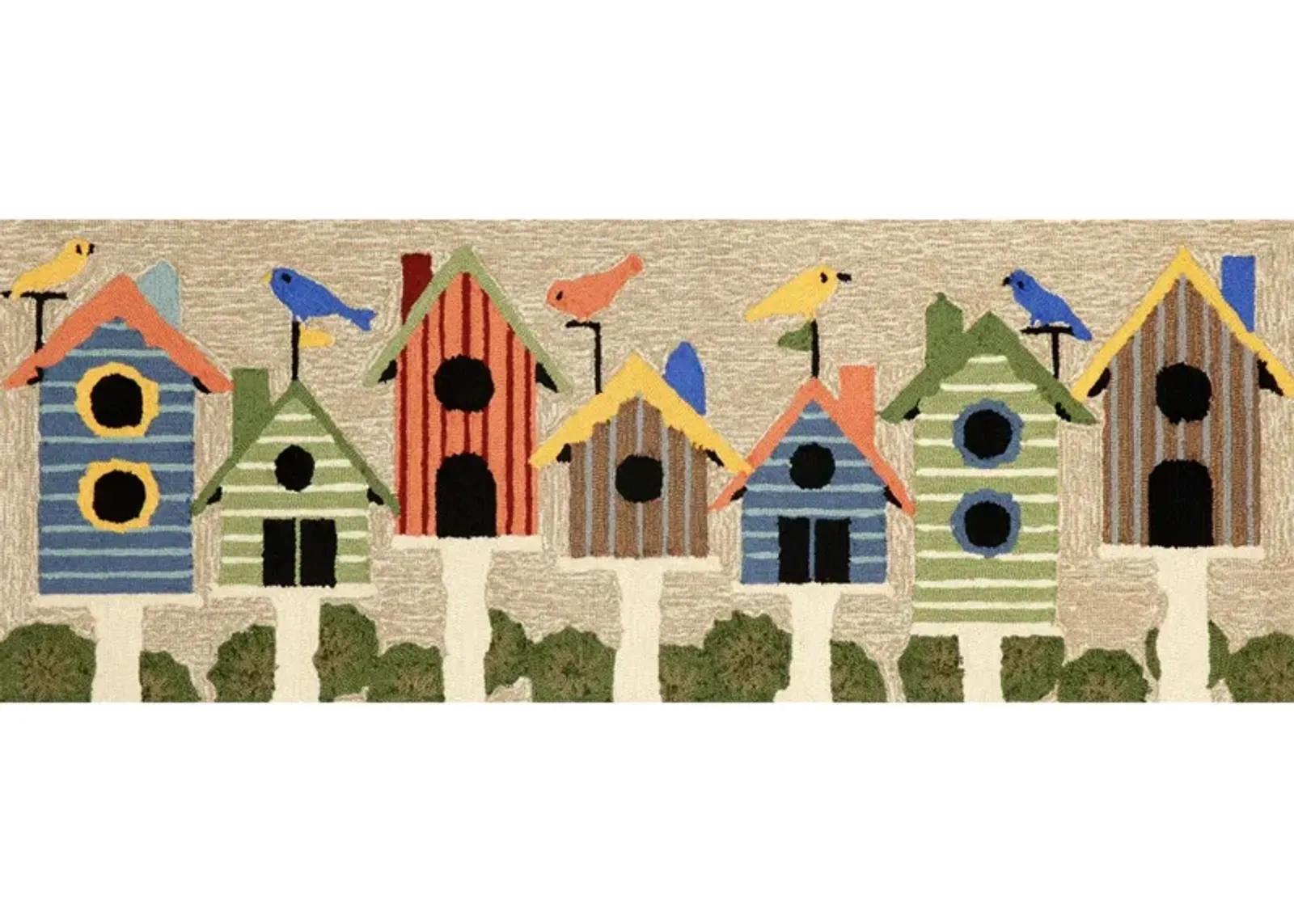 Frontporch Birdhouse Indoor/Outdoor Area Rug in Multi by Trans-Ocean Import Co Inc