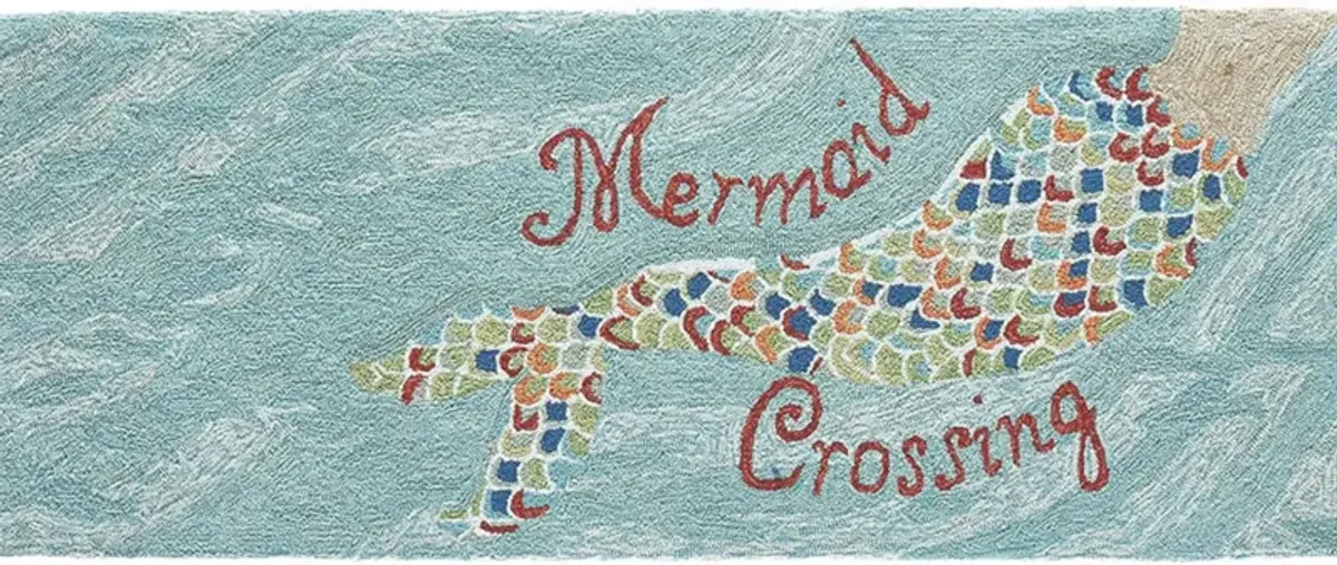 Frontporch Mermaid Indoor/Outdoor Area Rug in Water by Trans-Ocean Import Co Inc