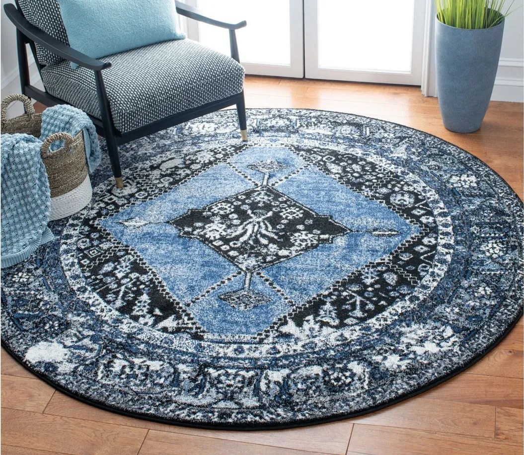 Vintage Hamadan I Area Rug in Blue & Grey by Safavieh