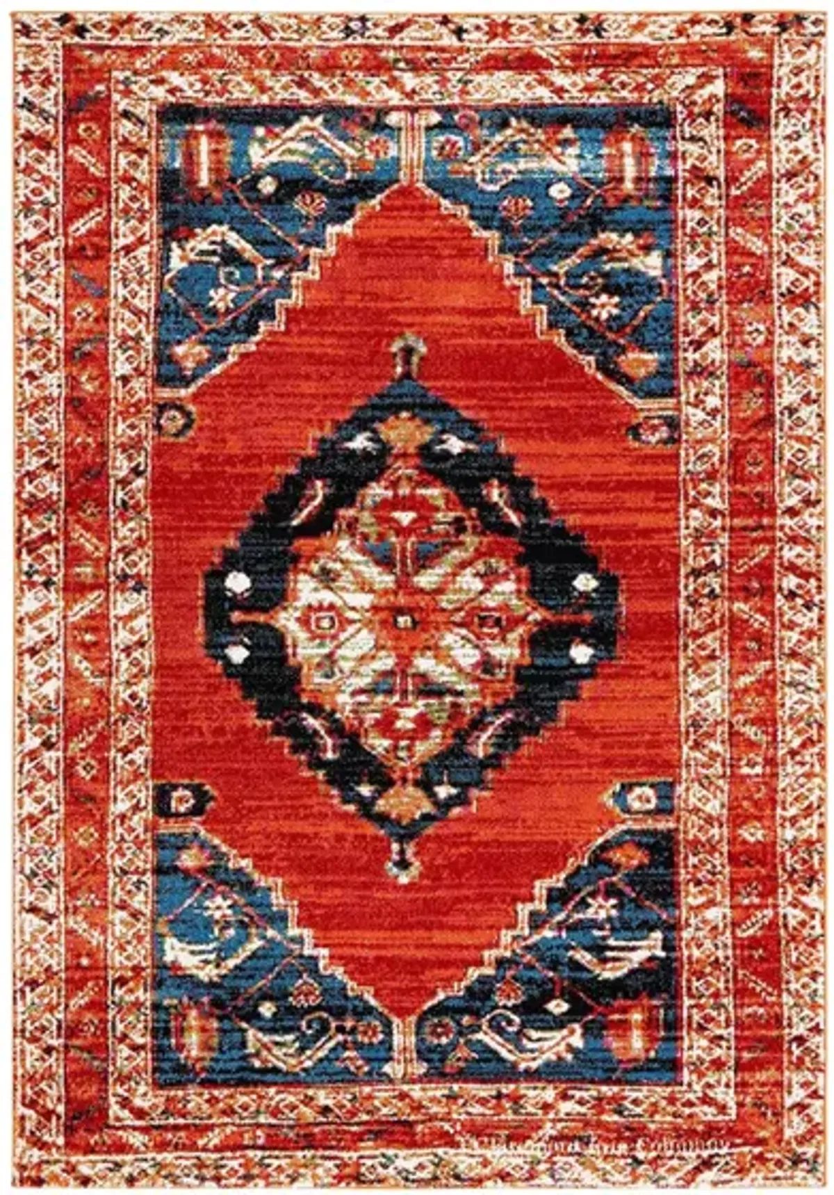 Vintage Hamadan II Area Rug in Red & Navy by Safavieh