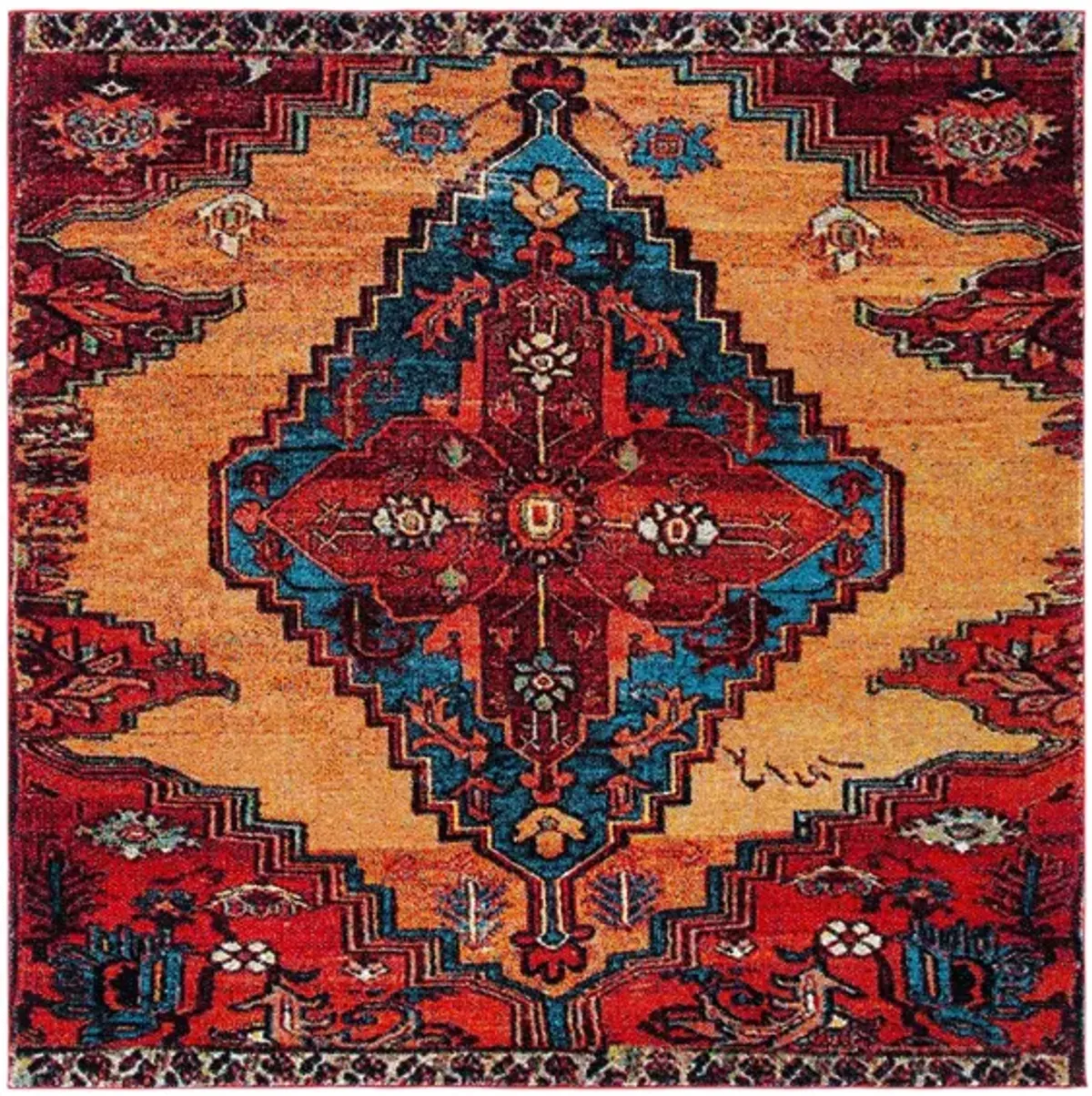 Vintage Hamadan II Area Rug in Red & Blue by Safavieh