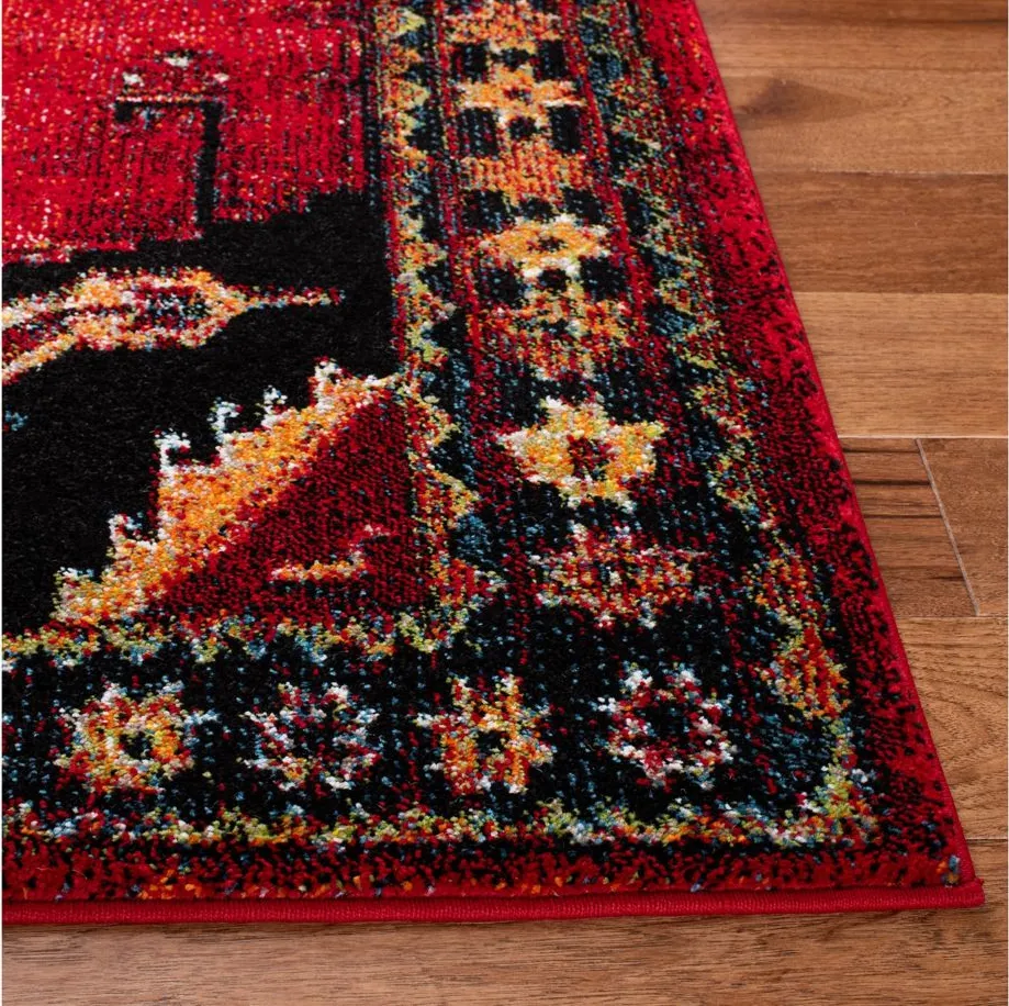 Vintage Hamadan II Area Rug in Red & Black by Safavieh