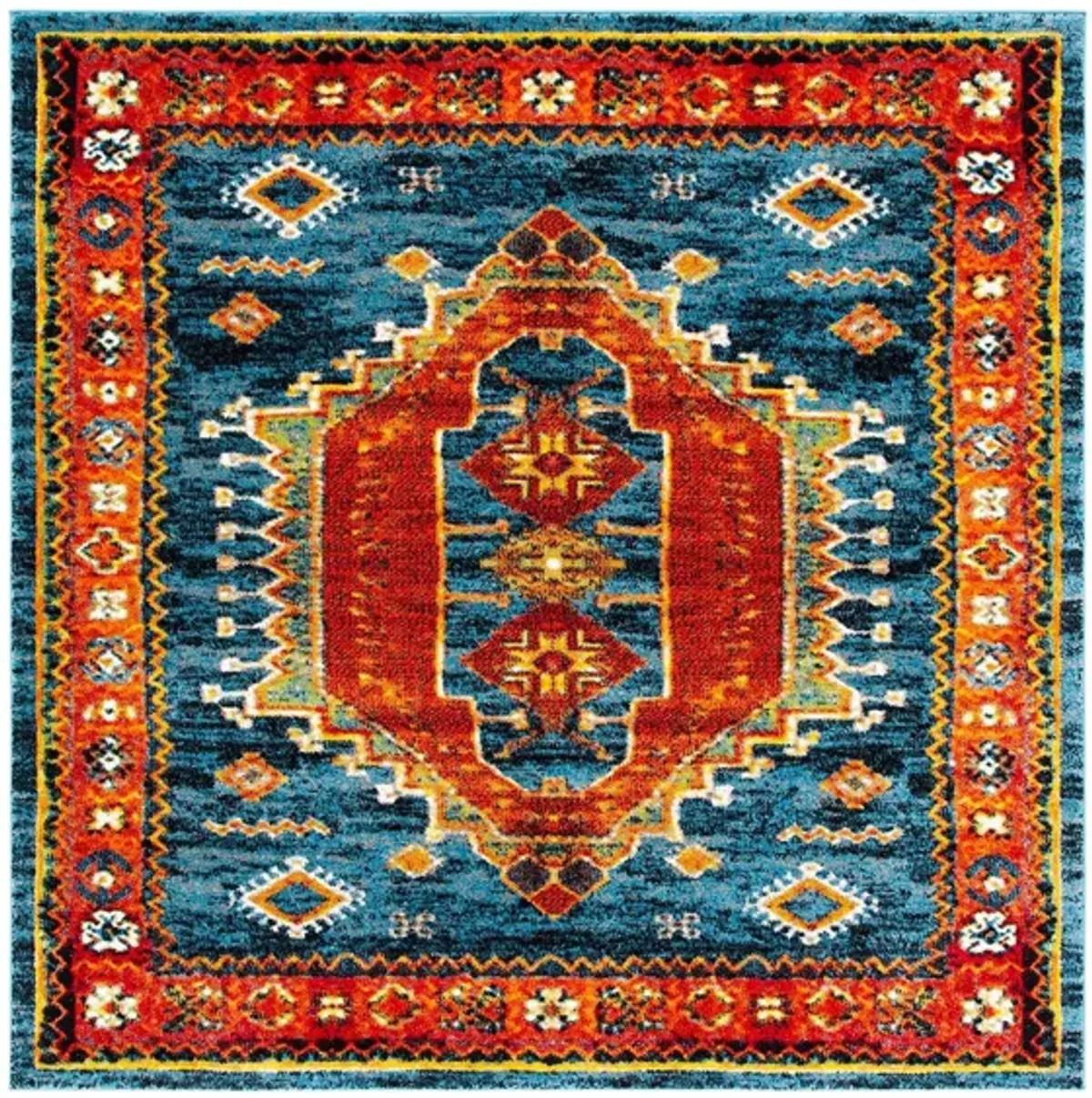 Vintage Hamadan II Area Rug in Blue & Orange by Safavieh