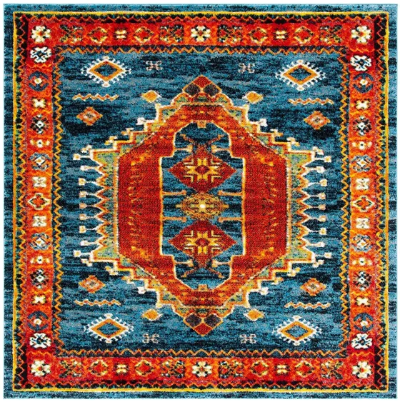 Vintage Hamadan II Area Rug in Blue & Orange by Safavieh