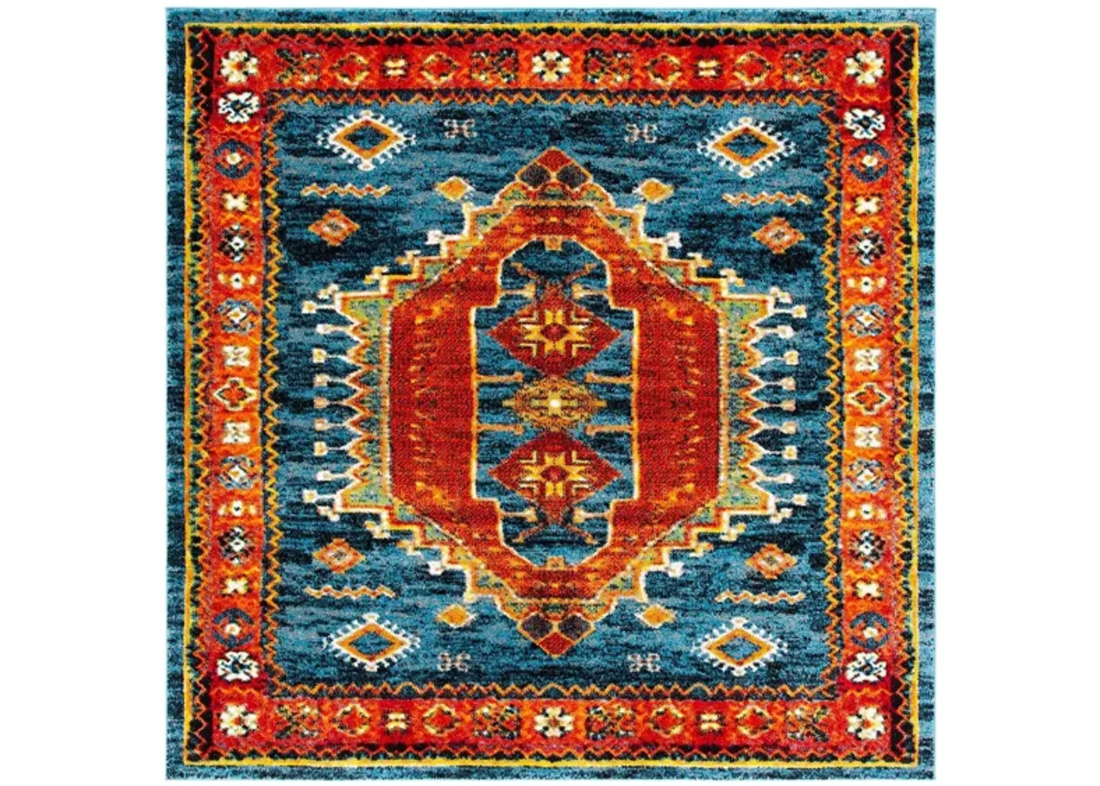 Vintage Hamadan II Area Rug in Blue & Orange by Safavieh