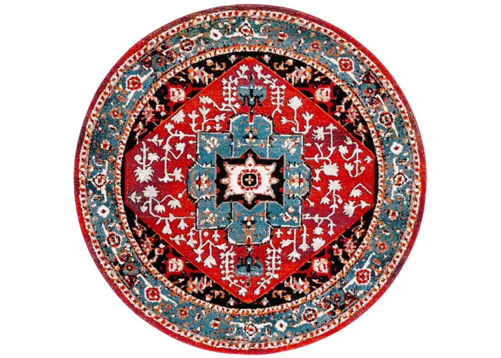 Vintage Hamadan III Area Rug in Blue & Red by Safavieh