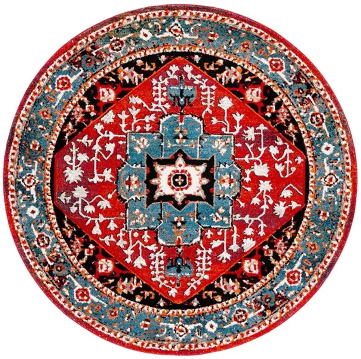 Vintage Hamadan III Area Rug in Blue & Red by Safavieh