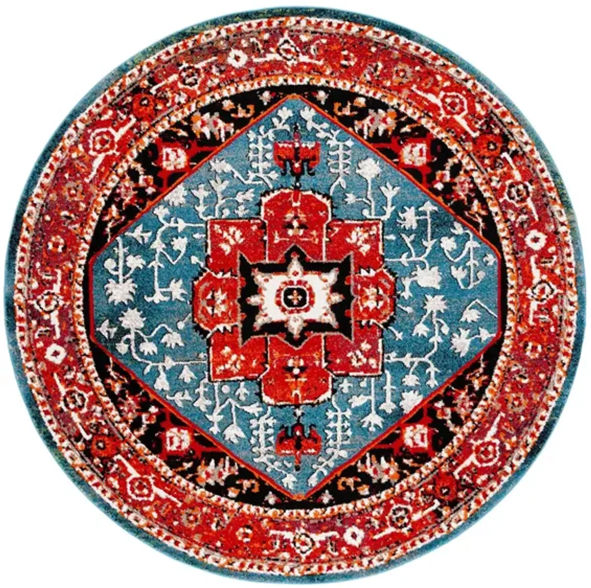 Vintage Hamadan III Area Rug in Red & Blue by Safavieh