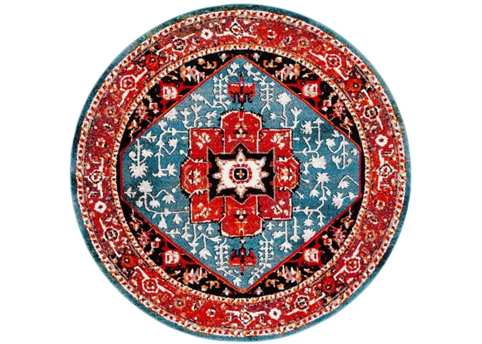 Vintage Hamadan III Area Rug in Red & Blue by Safavieh