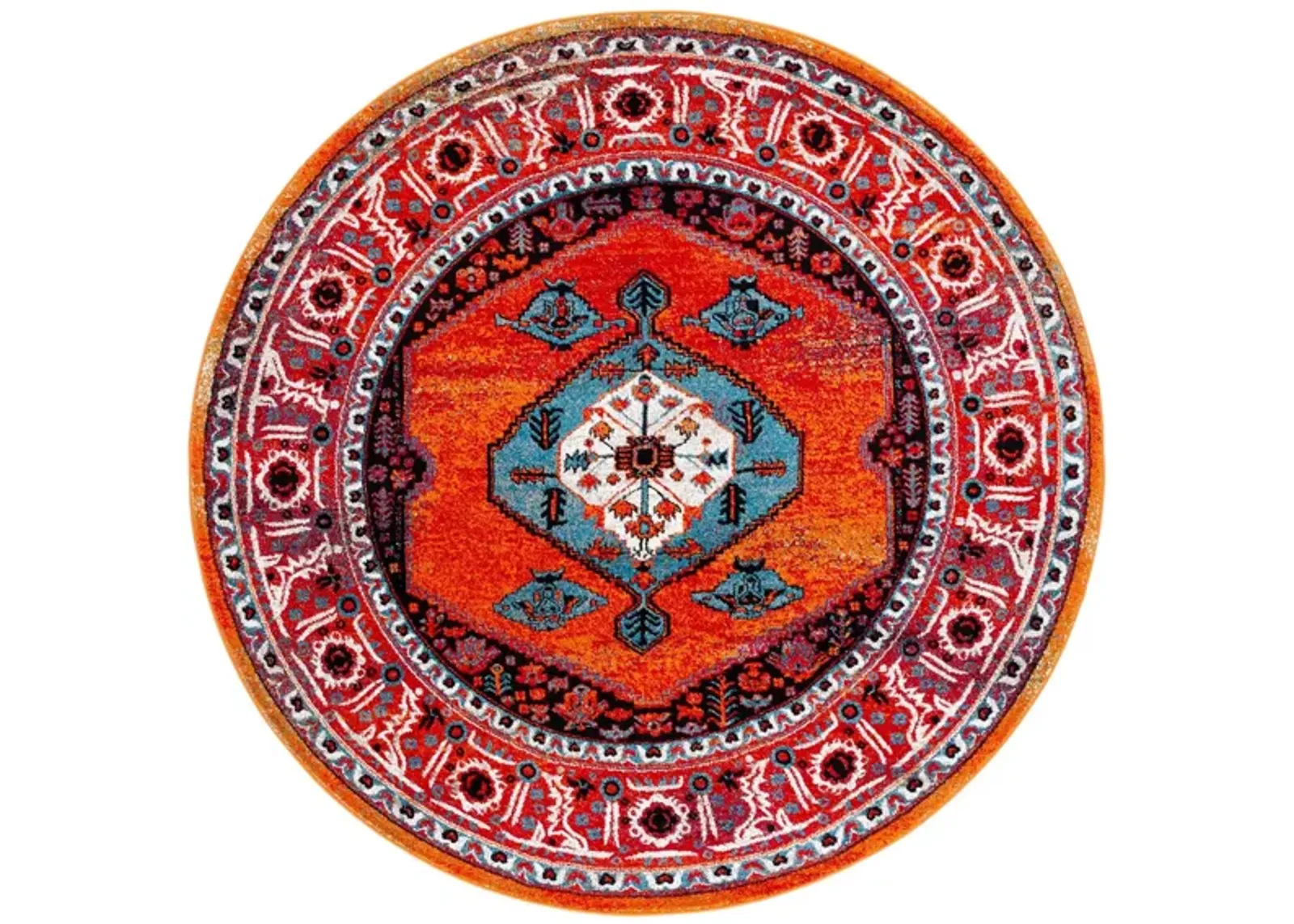 Vintage Hamadan III Area Rug in Red & Blue by Safavieh