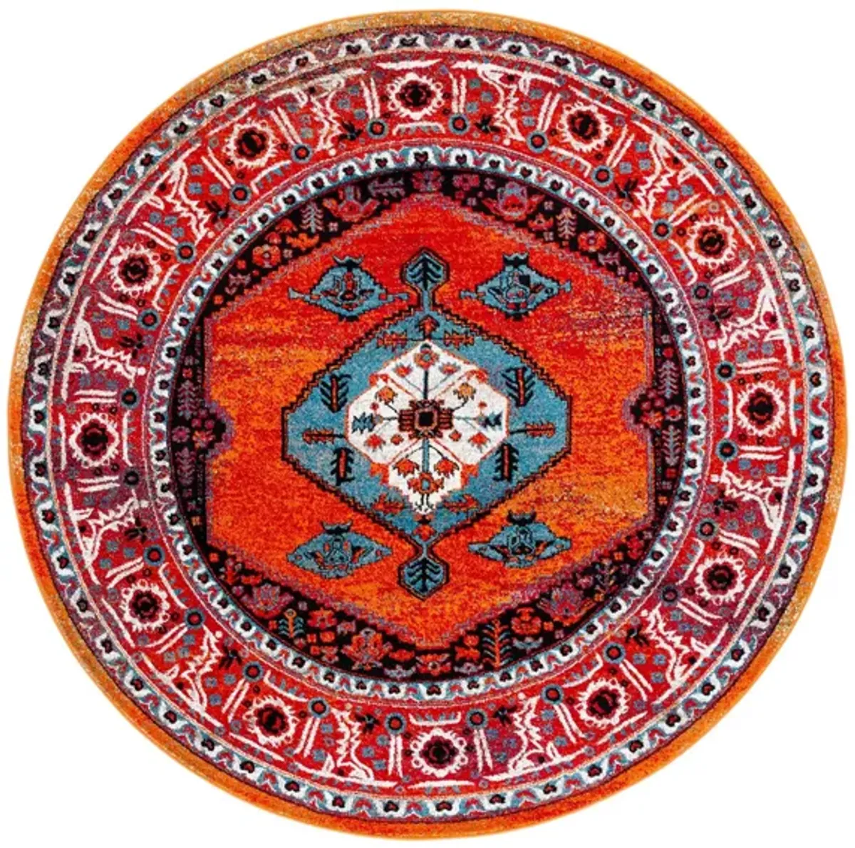 Vintage Hamadan III Area Rug in Red & Blue by Safavieh