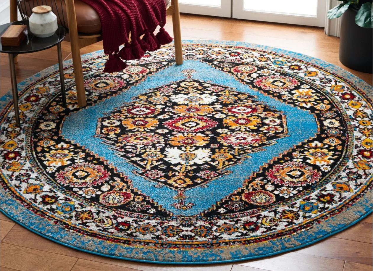 Vintage Hamadan IV Area Rug in Blue & Black by Safavieh