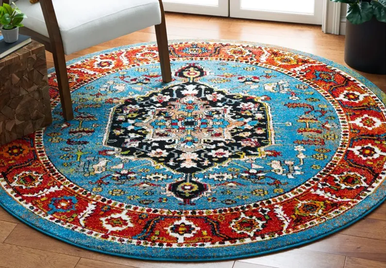 Vintage Hamadan IV Area Rug in Blue & Red by Safavieh