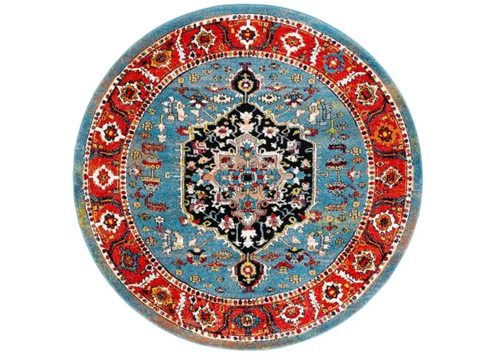 Vintage Hamadan IV Area Rug in Blue & Red by Safavieh