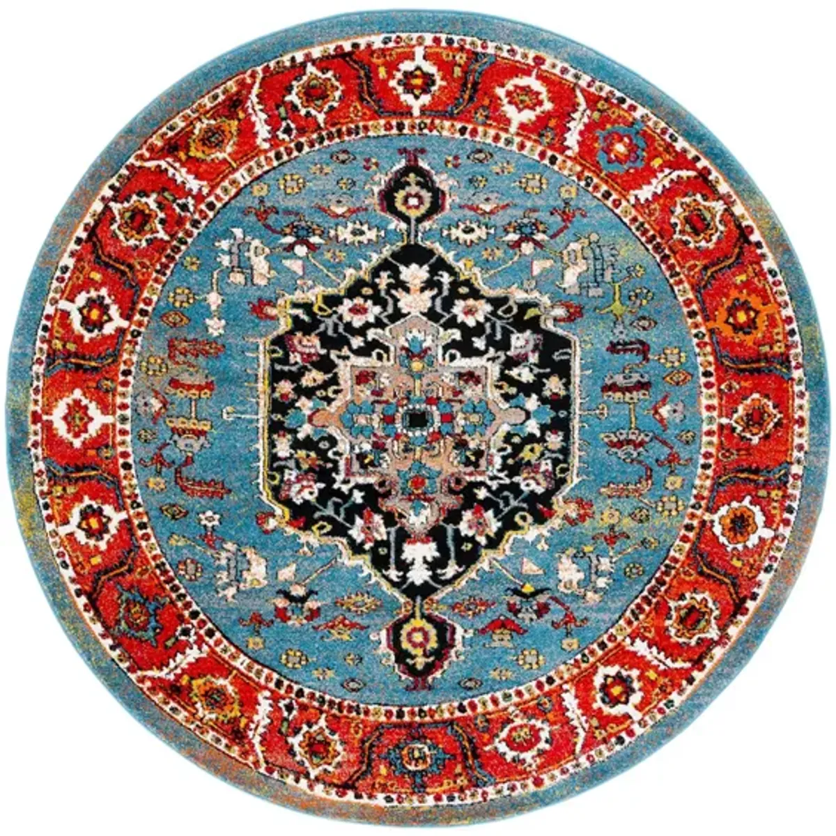 Vintage Hamadan IV Area Rug in Blue & Red by Safavieh