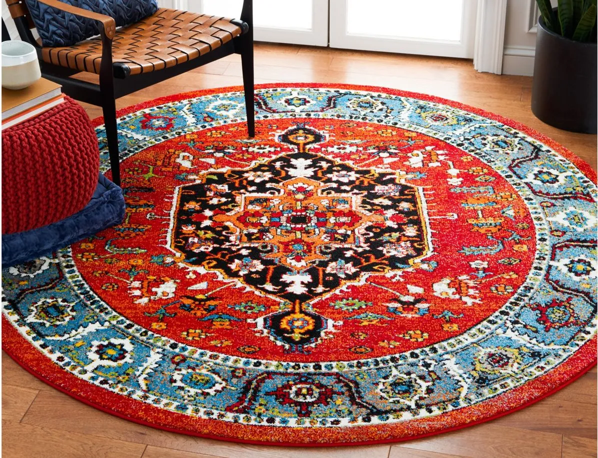 Vintage Hamadan IV Area Rug in Red & Blue by Safavieh