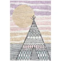 Carousel Tepee Kids Area Rug in Gray & Pink by Safavieh