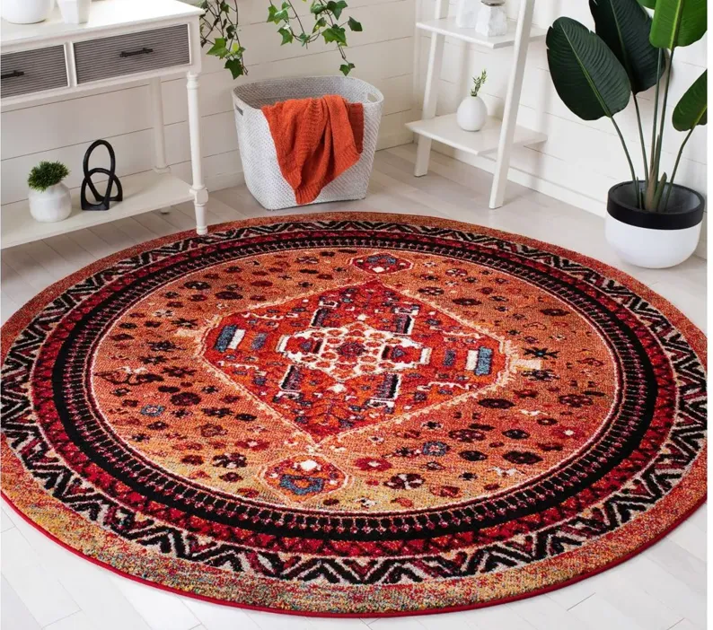 Vintage Hamadan Area Rug in Orange & Red by Safavieh