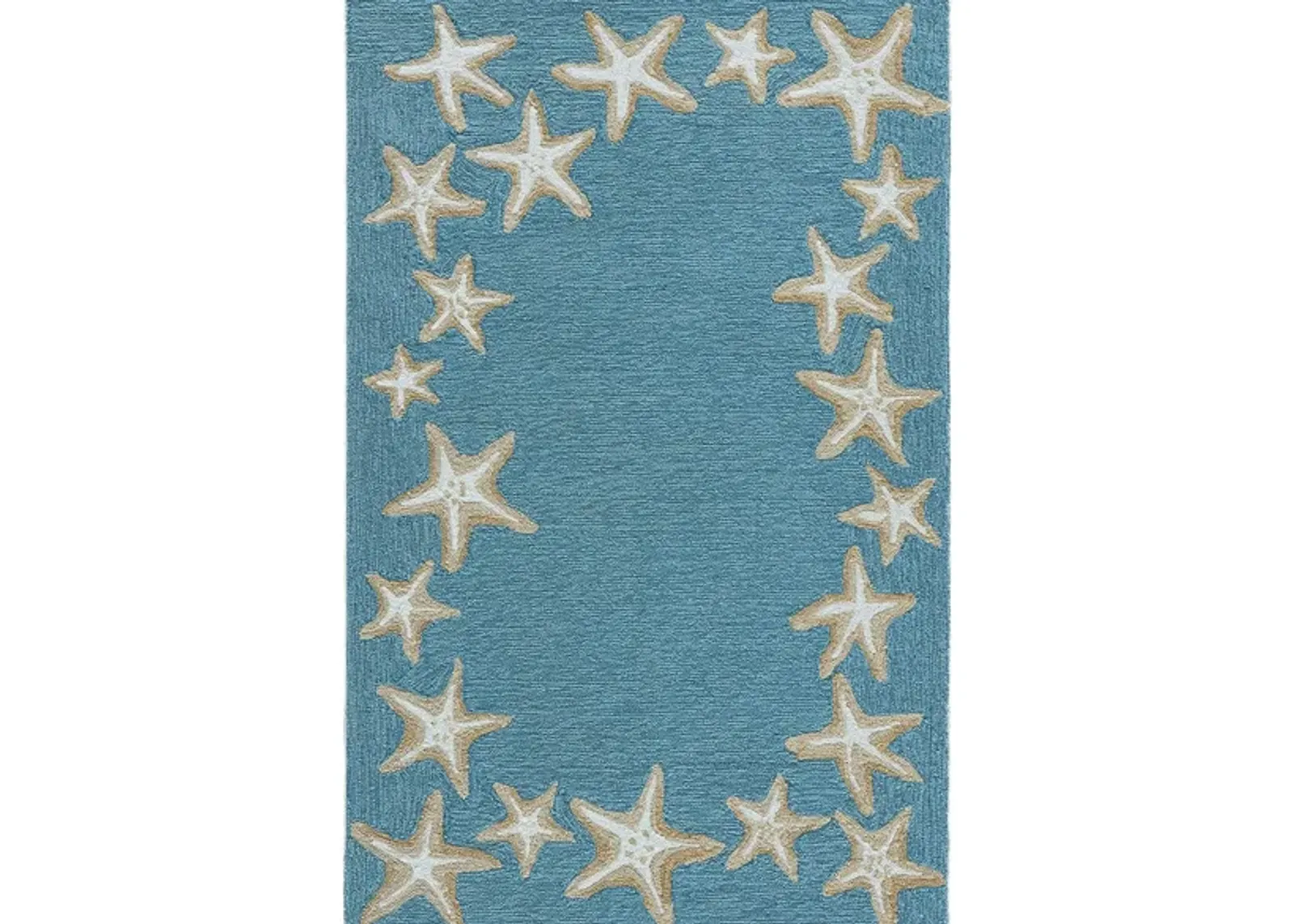 Starfish Border Indoor/Outdoor Area Rug in Aqua by Trans-Ocean Import Co Inc