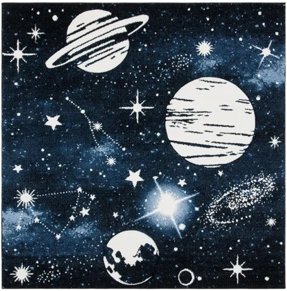 Carousel Outerspace Kids Area Rug