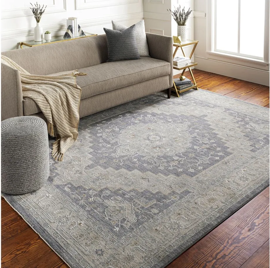 Avant Garde Area Rug in Medium Gray, Charcoal, Light Gray, Beige, Tan, Camel, Denim by Surya