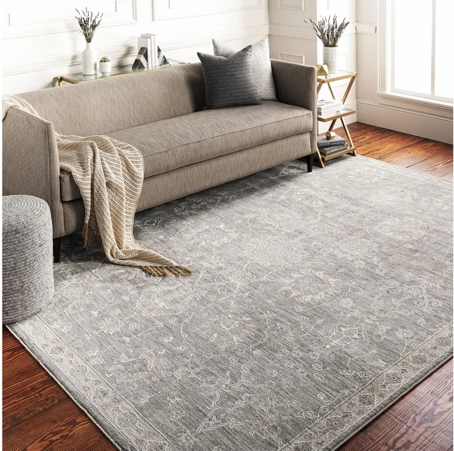 Avant Garde Area Rug in Medium Gray, Charcoal, Light Gray, Beige, Tan, Camel, Denim by Surya