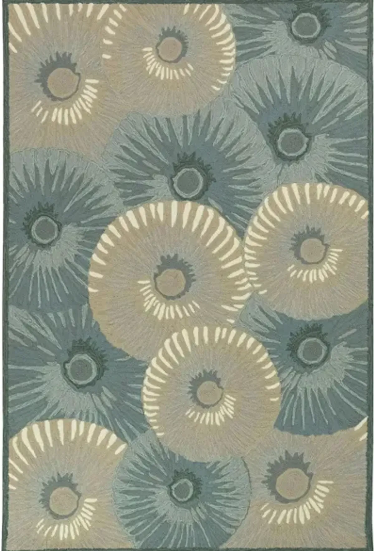 Inkcap Indoor/Outdoor Area Rug in Aqua by Trans-Ocean Import Co Inc