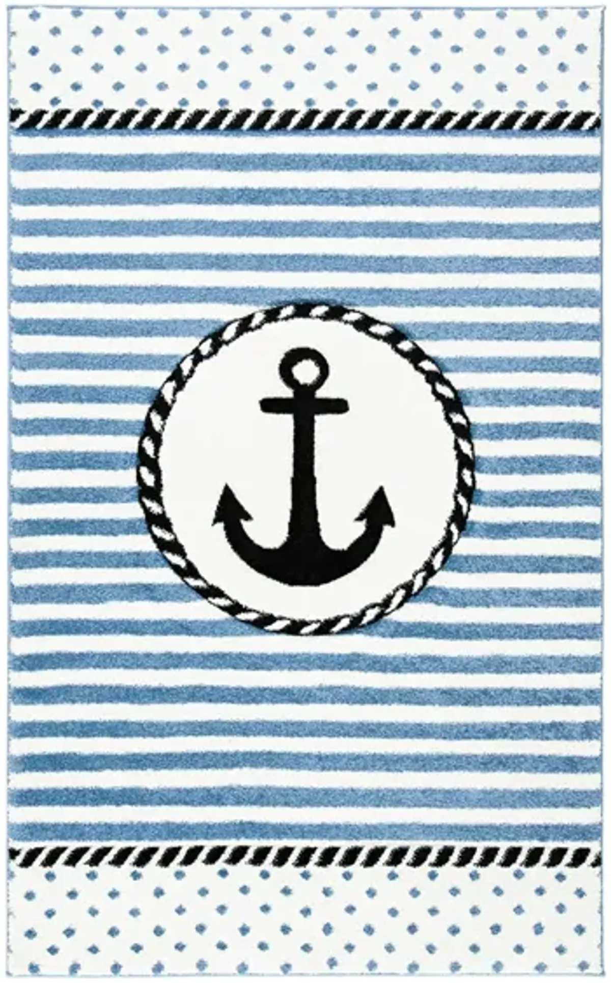 Carousel Anchor Kids Area Rug in Ivory & Navy by Safavieh