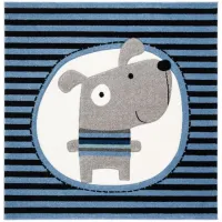 Carousel Puppy Kids Area Rug in Navy & Ivory by Safavieh