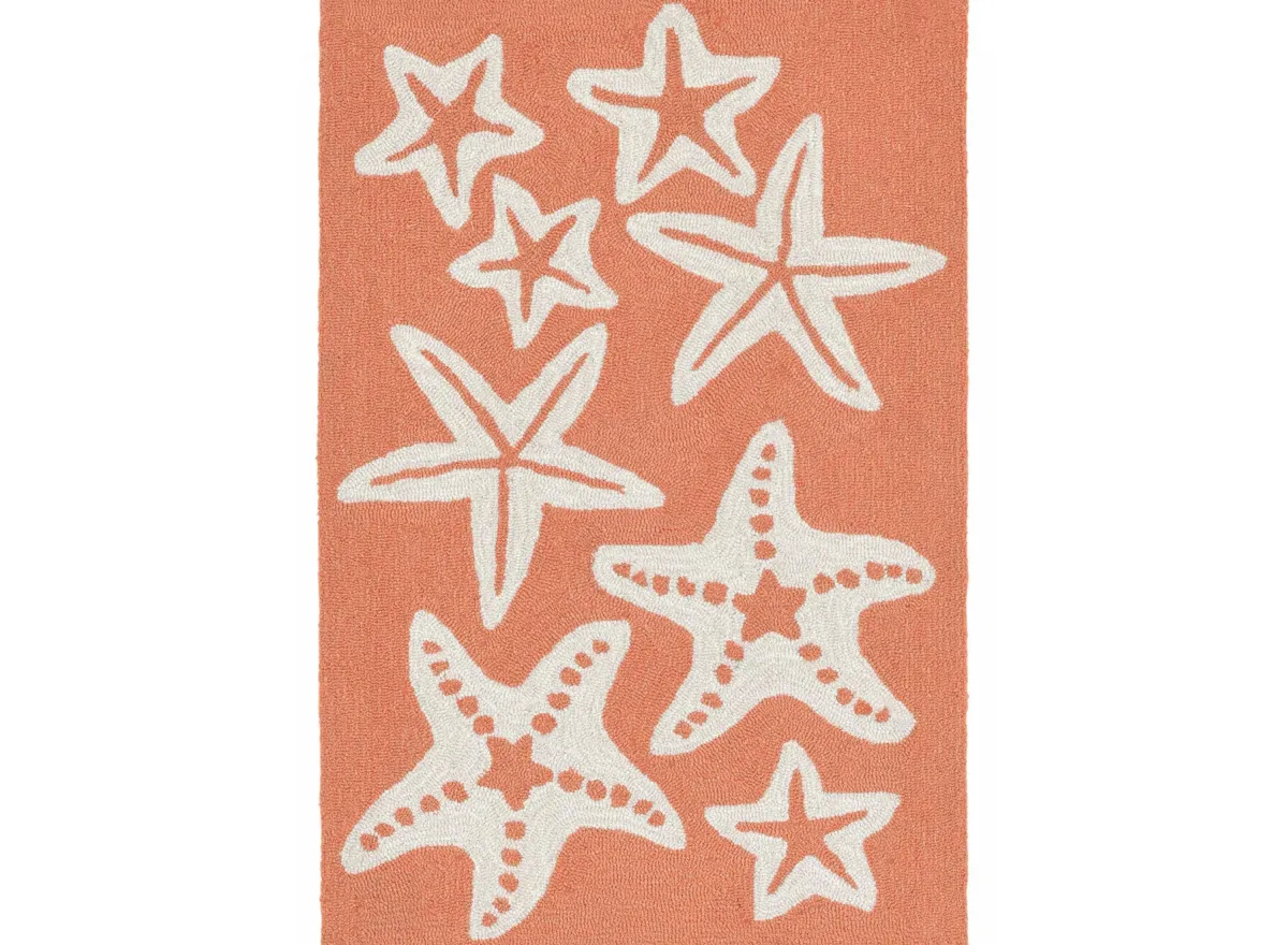 Starfish Indoor/Outdoor Area Rug in Coral by Trans-Ocean Import Co Inc