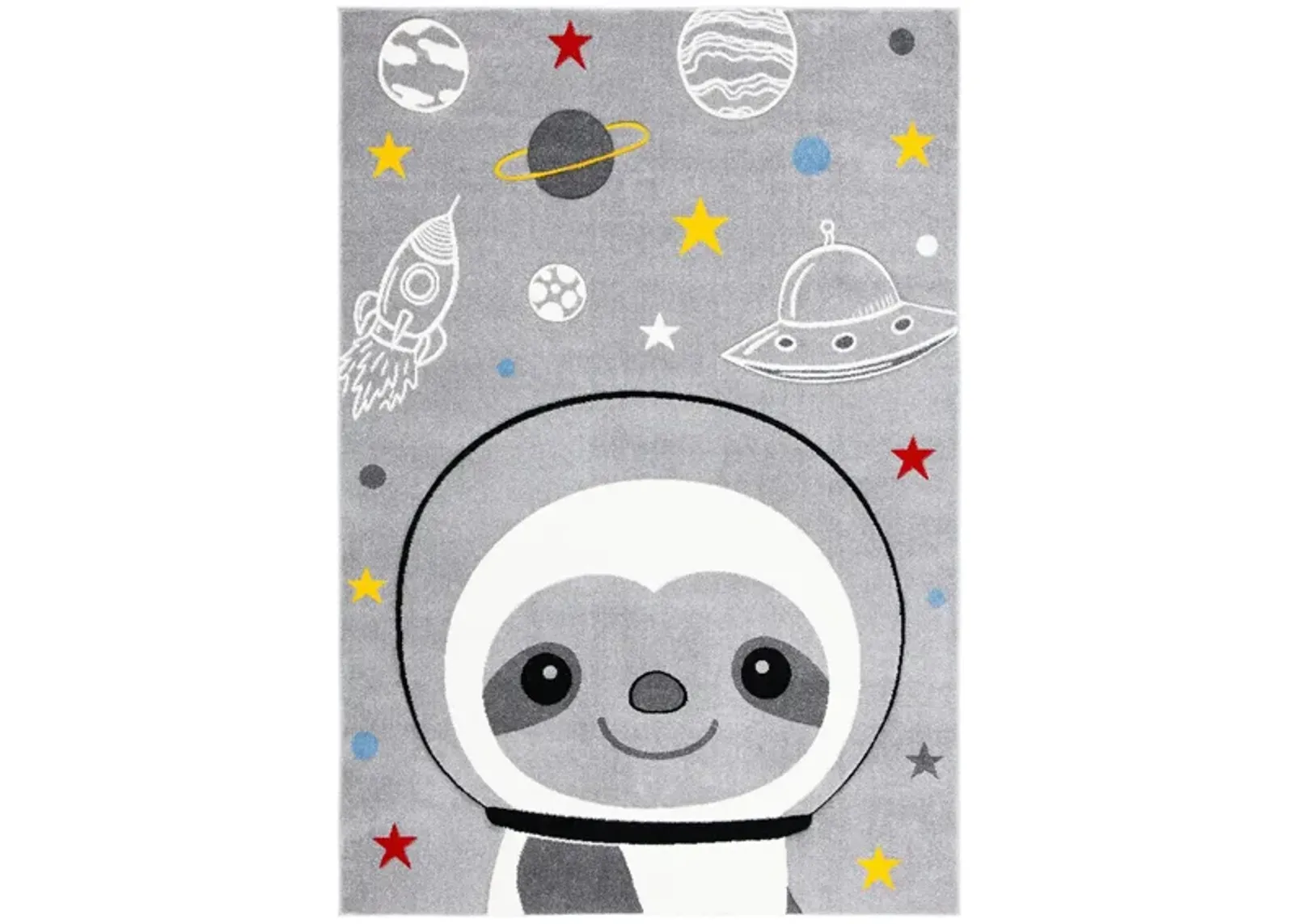 Carousel Sloth Kids Area Rug in Gray & Ivory by Safavieh